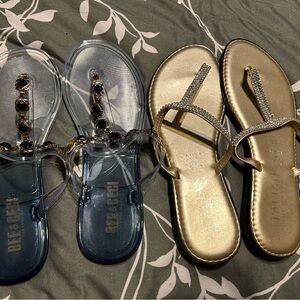 Bee & Gee Clear and Gold Sandals Set